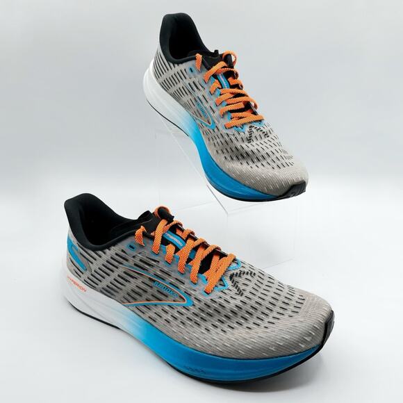 Brooks Hyperion Grey Atomic Blue Scarlet Road-Running Sneakers Men’s Size 11 - Picture 1 of 8